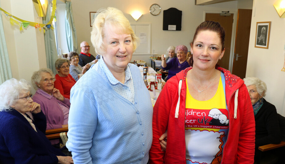 Marathon runner Marie Charles right with her mum Kathy Glanville at the fundraising coffee morning at Eleanor Road vsm2